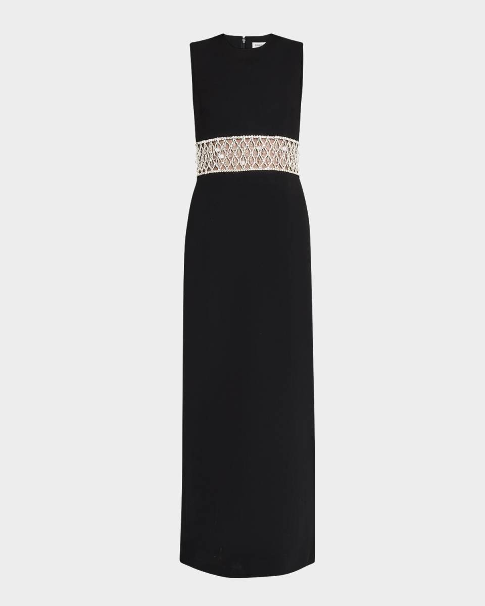 Malda Sleeveless Crystal-Embellished Gown